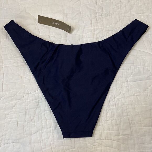 NWT J.Crew Curved-waist cheeky bikini bottom in Navy - Picture 6 of 8
